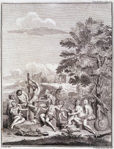 Gefangene, die von den Antis in Peru geopfert wurden - in „Historische Reise durch Südamerika im Auftrag des Königs von Spanien“ von Don Georges Juan & Don Antoine de Ulloa, T.II, ed. Jombert, Librairie du Roi, Paris von Unknown artist