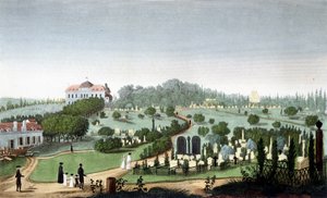 Friedhof Père Lachaise, ca. 1820 - in „Vues de Paris“ von Courvoisier von Unknown artist