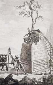 Anklage gegen Necker - Frontispiz in „Supplement à la vie privée et ministère érielle de M. Necker, Directeur général des Finances“ von einem Bürger, ed. Pellet, Genf von Unknown artist