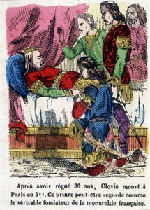 Chlodwig auf seinem Sterbebett im Jahr 511 von Unknown artist