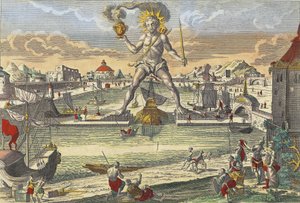 Koloss von Rhodos - „Der Koloss von Rhodos“ (Colosso di Rodi) - Gravur 18. Jahrhundert