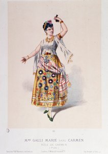 Kostüm von Marie Galli in Carmen, Oper von Georges Bizet von Unknown artist