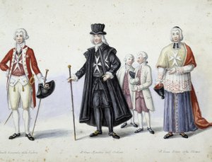 Kostüme: 1. Colonello generale delle galere, 2. Il Grand maestro dell