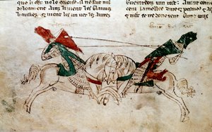 Zyklus von König Artus: „Schlacht von Lancelot und Tristan“ von Unknown artist