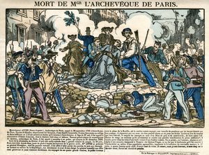 Tod von Denis Auguste Affre, Erzbischof von Paris von Unknown artist