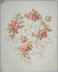 Entwurf für Tapeten und Textilien: Blumen von Unknown artist
