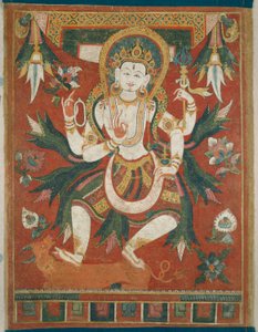 Doppelseitiges Gemaltes Banner (Paubha) mit Gott Shiva von Unknown artist