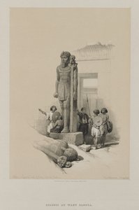 Ägypten und Nubien, Band II: Koloss vor dem Tempel in Wady Saboua, Nubien