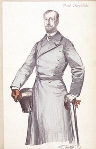 Gravur von Paul Deroulede (1846-1914), französischer Schriftsteller und Politiker, Gründer des Boulangismus, der die Liga der Patrioten gründete von Unknown artist