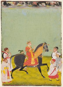 Reiterporträt von Maharana Raj Singh II von Mewar (r. 1755–62) von Unknown artist