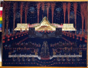 Feuerwerk und Illuminationen am 25. April 1742 in Moskau