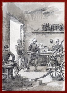 Feuerwehrleute in einer Kaserne: Stadtposten - n.d. von Unknown artist