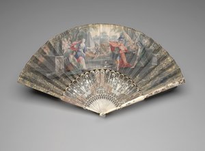 Faltfächer mit Jephta, der seine Tochter trifft, ca. 1740er-50er von Unknown artist