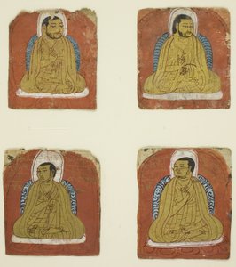 Vier Miniaturporträts von vier Lamas von Unknown artist