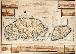 Französische Karte von Malta, ca. 1798 von Unknown artist