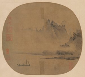 Vollsegel auf dem nebligen Fluss von Unknown artist