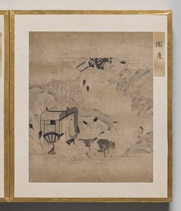Torhaus aus dem Album der Illustrationen für die Geschichte von Genji