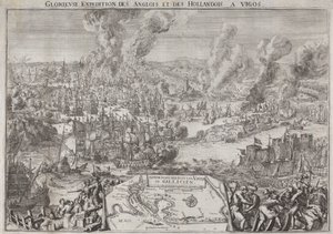 Glorieuse Expedition des Anglois et des Hollandois a Vigos (Admiral Rookes Sieg bei Vigo, 12. Oktober 1702) von Unknown artist