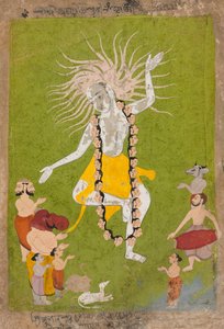 Gott Shiva in seiner wilden Erscheinung als Mahakala tanzend