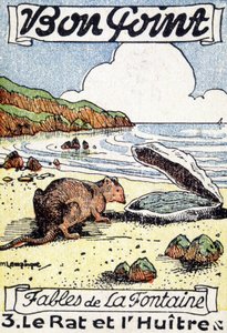 Gute Pointe illustriert durch Jean de La Fontaines Fabel „Die Ratte und die Auster“.