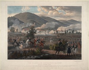 Napoleonische Kriege: Die Schlacht von Kulm (heutiges Chlumec) in Böhmen (Tschechische Republik) am 30.08.1813 - Russisches Leibgarde-Regiment in der Schlacht von Kulm am 29. August 1813 - Anonym - ca. 1813 - Farblithographie von Unknown artist