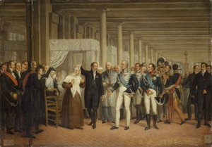 Guillaume Dupuytren (1777-1835), im Hôtel-Dieu, präsentiert Charles X eine Augenoperation, ca. 1825 von Unknown artist