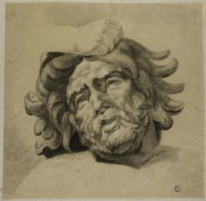 Hand eines Zentauren, der den Kopf eines Lapithen greift (nach einer der Metopen vom Parthenon, British Museum)
