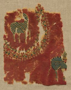 Wandbehang mit Blattmedaillon und Reiter von Unknown artist