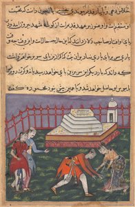 Als er ihre Liebeserklärung hört, fällt Ayaz zu Füßen von Mahmuda am heiligen Schrein. Die Szene wird von Salim, Ayaz