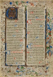 Illuminierte Initiale "A" aus einem Psalter oder Brevier