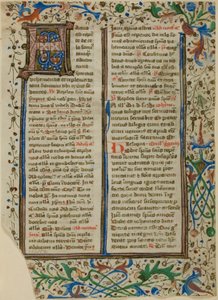 Illuminierte Initiale "H" aus einem Psalter oder Brevier