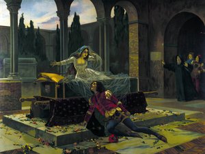 Illustration der letzten Szene des Balletts „Romeo und Julia“ von Piotr Iljitsch Tschaikowski