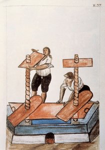 Inder bügeln Leinen, aus dem Buch "Trujillo del Peru" oder "Códice Martínez Compañón", von Baltazar Martínez Compañón y Bujanda, Bischof von Trujillo (1782-1785)