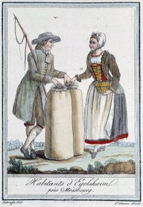 Einwohner in der Nähe von Straßburg - in „Enzyklopädie der Reisen“ von Grasset Saint Sauveur, ed. Paris von Unknown artist