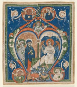 Initiale A [ngelus Domini descendit] aus einem Antiphonar: Die drei Marien am Grab von Unknown artist