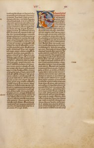 Initiale E: Abischag vor David auf seinem Sterbebett