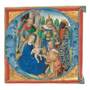 Initiale E: Die Anbetung der Könige von Unknown artist