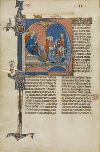 Initiale N: König Jakob I. von Aragon beaufsichtigt ein Gericht