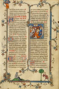 Initiale P: Die Steinigung des Heiligen Stephanus
