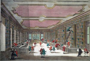 Innenansicht der Göttinger Bibliothek. Gravur des 18. Jahrhunderts Paris, B.N. von Unknown artist