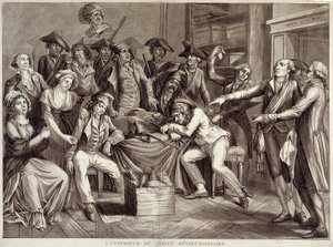 Innenraum des Revolutionären Komitees. Gravur des 18. Jahrhunderts. Paris, Musée Carnavalet von Unknown artist
