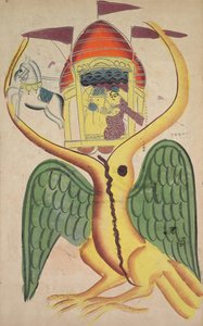 Jatayu hindert Ravanans Streitwagen und versucht die Entführung von Sita zu verhindern von Unknown artist