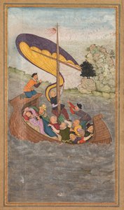 Jesus wird während eines Sturms auf dem See Genezareth geweckt, aus einem Spiegel der Heiligkeit (Mir’at al-quds) von Pater Jerome Xavier