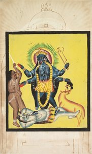 Kali steht auf Shiva