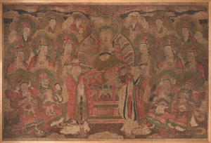 Ksitigarbha Bodhisattva mit Versammlung