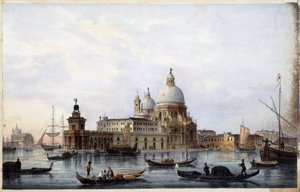 Die Lagune, die Gondeln und die Kirche S.M. della Salute - in „Album der Hauptansichten von Venedig“, ill. von Marco Moro, hrsg. von Gio Brizeghel, um 1840 von Unknown artist