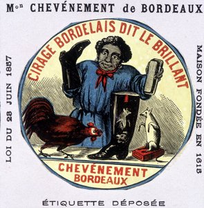 Etikett von „Bordelais-Politur genannt der Brillant: Chevènement de Bordeaux“, 19. Jahrhundert von Unknown artist
