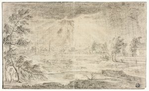 Landschaft mit Dorf