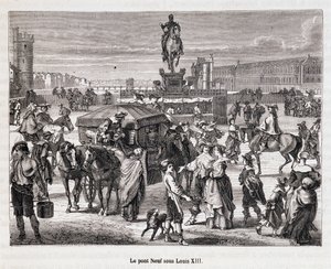 Le Pont Neuf unter Ludwig XIII - Gravur des 19. Jahrhunderts von Unknown artist