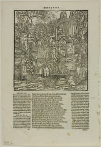 Blatt aus Opera von Virgilius (nach dem Straßburger Virgil, 1502), Platte 90 aus Holzschnitte aus Büchern des XVI. Jahrhunderts von Unknown artist